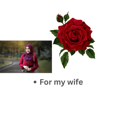Romantic Rose & Couple Photo Glass Design – “For My Wife” Printable Artwork cover image.
