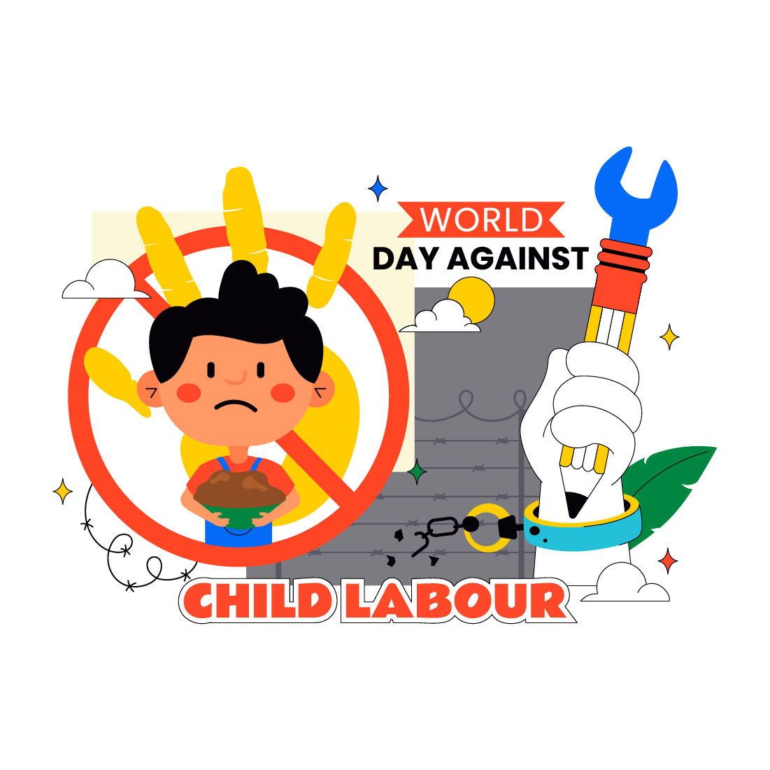 10 World Day Against Child Labour Illustration - MasterBundles