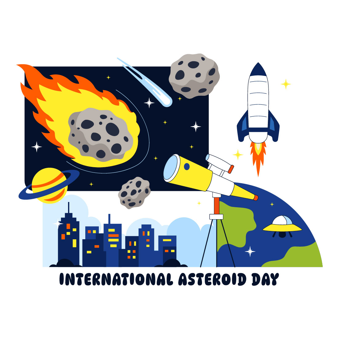 10 World Asteroid Day Illustration - MasterBundles