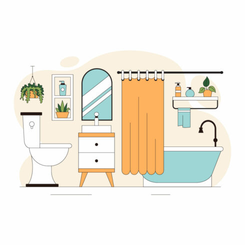 10 Modern Bathroom Interior Illustration cover image.