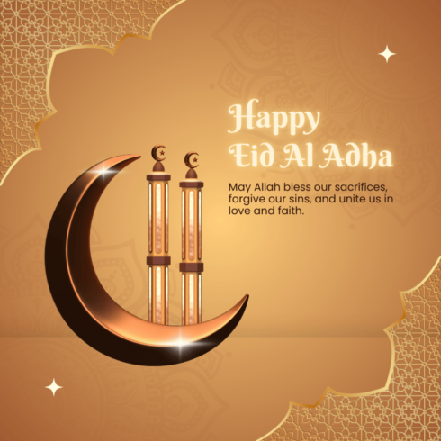 "Eid Ul Adha Greeting & Social Media Canva Template Bundle” cover image.