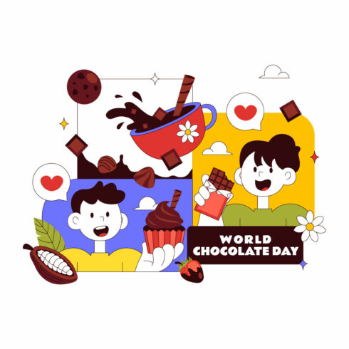 10 World Chocolate Day Illustration cover image.