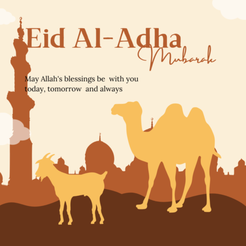 Eid Al Adha Tshirt design cover image.