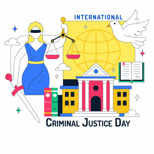 10 International Criminal Justice Day Illustration cover image.