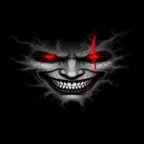 "Terrifying Smile" or "Aggressive Mask" t shirt design cover image.
