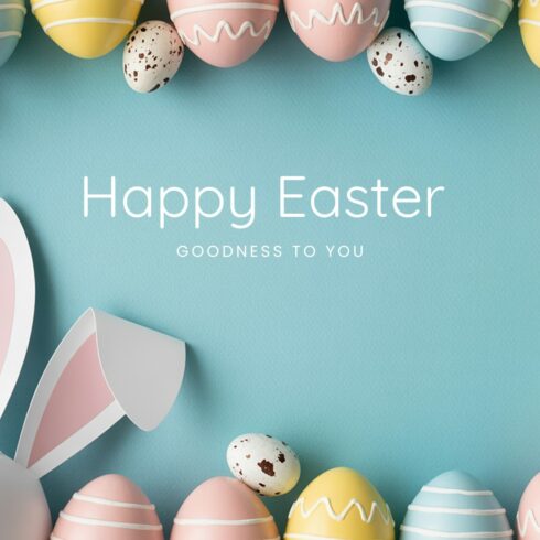 Elegant Pastel Easter Poster – Minimal Bunny & Decorative Eggs Design | Soft Spring Aesthetic cover image.
