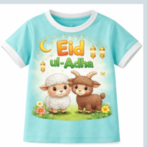 Eid ul Adha Mubarak T-Shirt Design | Premium Islamic Qurbani Festival Graphic Tee cover image.
