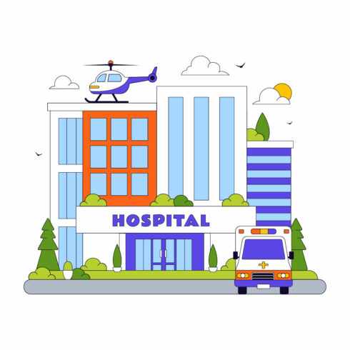 10 Hospital Building Illustration cover image.