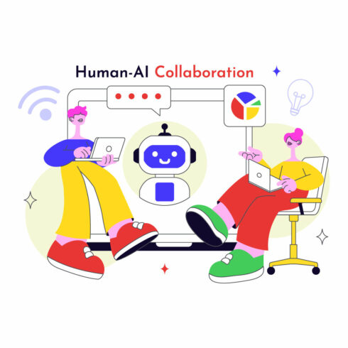 10 Human AI Collaboration Illustration cover image.