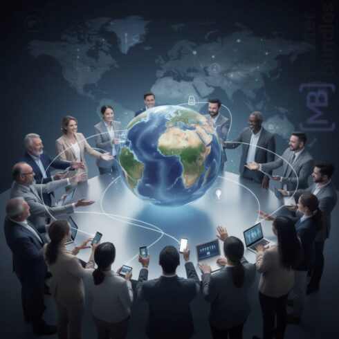 Global Connectivity Network: Diverse People Connecting Around Earth with Digital Technology cover image.