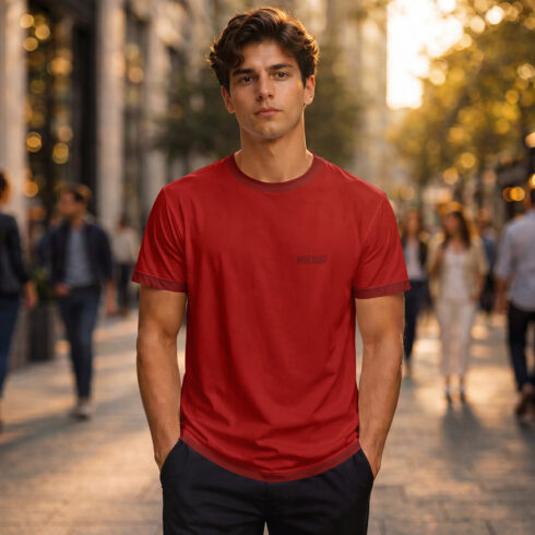 Street Cool Boy wearing T-Shirt Mockup cover image.