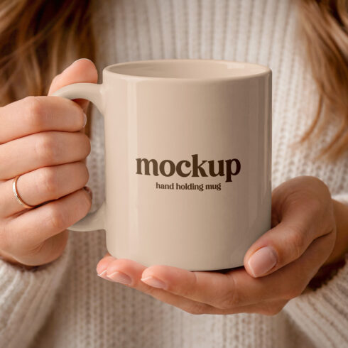 Hand Holding Mug Mockup cover image.
