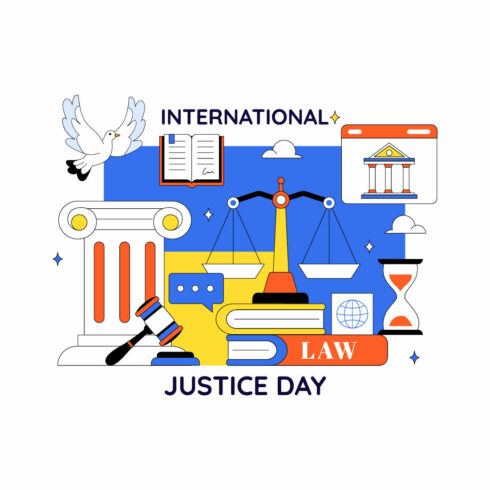 10 International Justice Day Illustration cover image.
