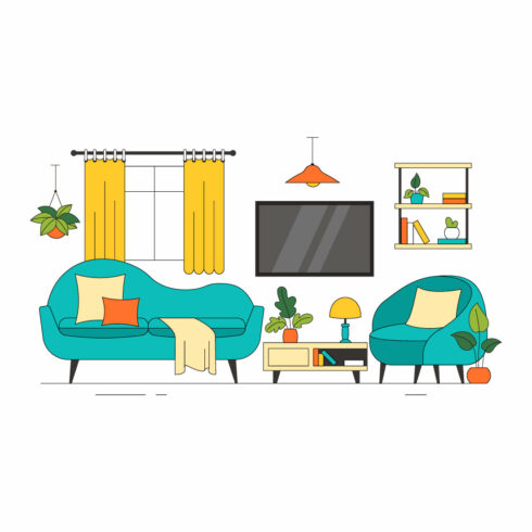 10 Living Room Illustration cover image.