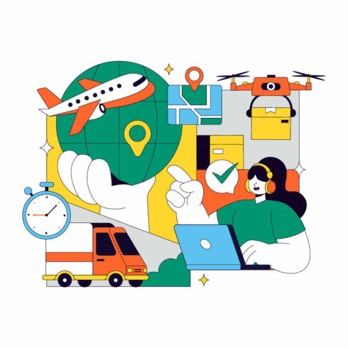 10 Logistics Vector Illustration cover image.