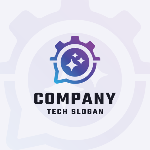 Modern AI Chat Tech Logo Template cover image.