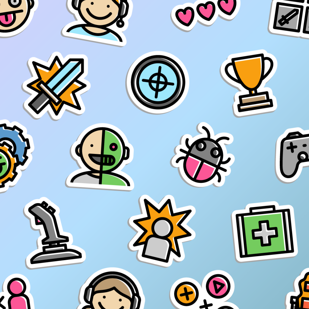 Gaming Sticker Bundle in Two Versions - 94 Editable Gaming Stickers in ...