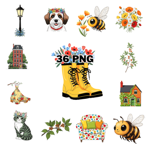 Enchanted Summer Garden Lifestyle Sublimation Clipart Bundle cover image.