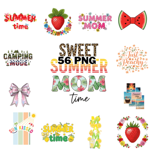 Cute Vibrant Summer Sublimation Clipart Bundle cover image.