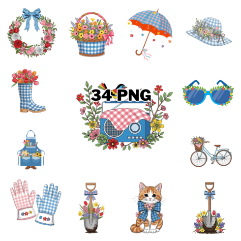 Country Garden Aesthetic PNG Sublimation Clipart Bundle cover image.