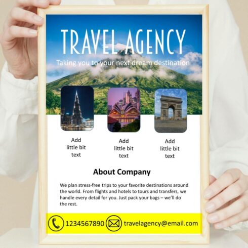 Travel Agency Social Media Ad Poster Template cover image.