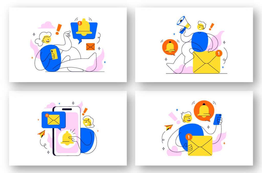 Notification Graphic Examples 10 Notification System Illustration - MasterBundles