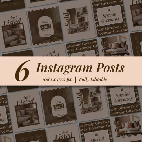 Neutral Instagram Templates Bundle | Only 6$ cover image.