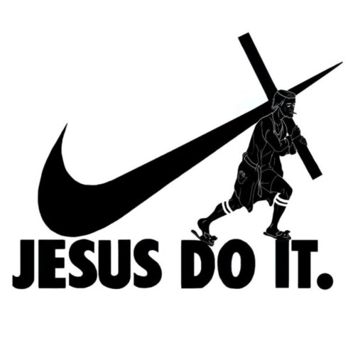 'JESUS DO IT "Ek sochne par majboor karne wala aur satirical T-shirt design cover image.
