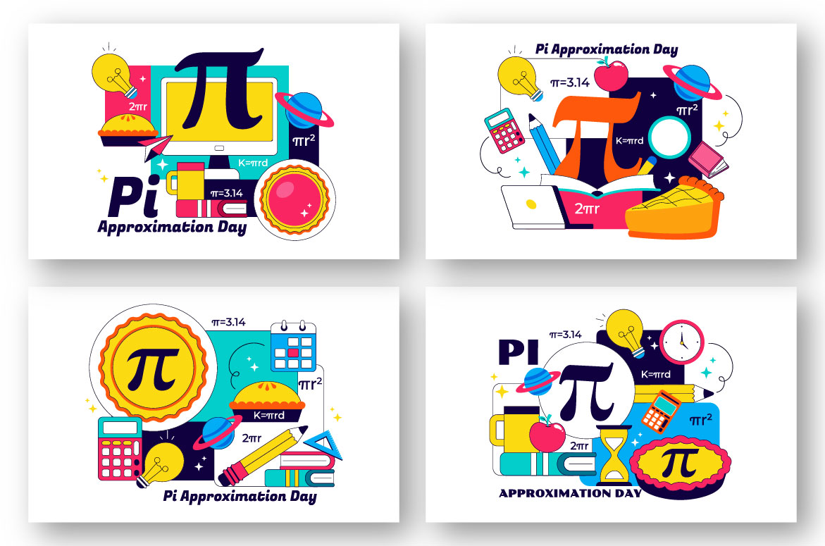 10 Pi Approximation Day Illustration - MasterBundles
