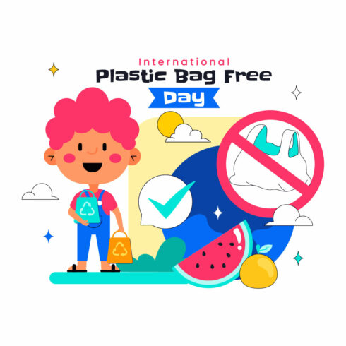 10 Plastic Bag Free Day Illustration cover image.
