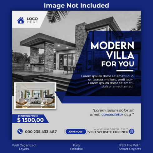 Professional Business & Real Estate Social Media PSD Bundle cover image.
