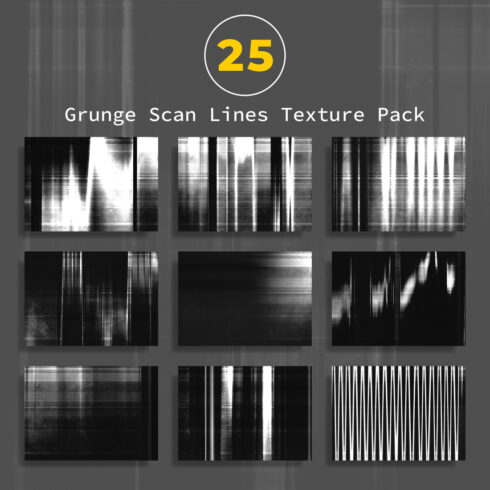 25 Grunge Scan Lines Texture Pack cover image.