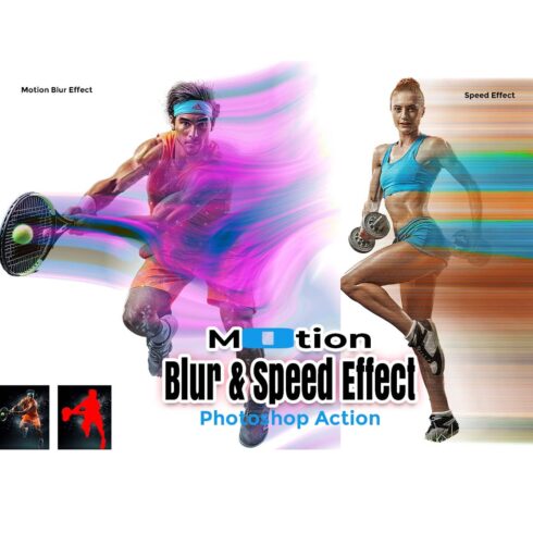 Motion Blur & Speed Effect Photoshop Action cover image.