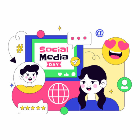 10 Social Media Day Illustration cover image.