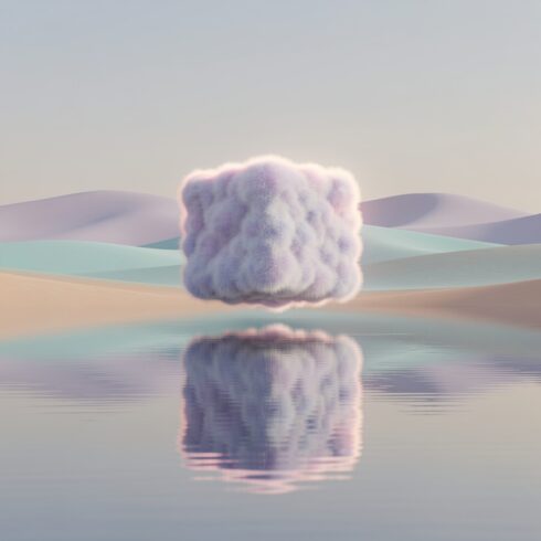 3D Render of Surreal Panoramic Background with Abstract Minimal Fantastic Landscape cover image.