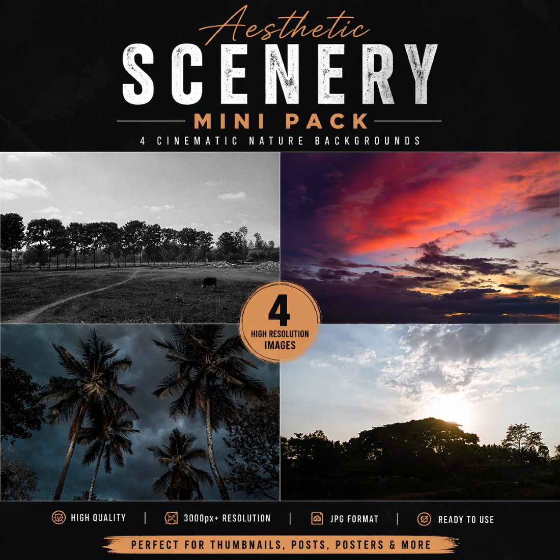 Aesthetic Scenery Mini Pack – 4 Cinematic Nature Backgrounds (High ...