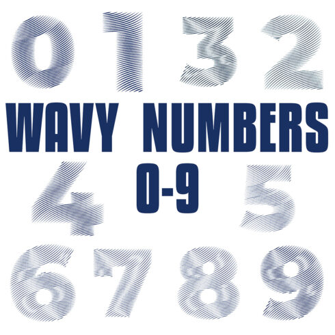 Retro Wavy Number Vector Pack cover image.