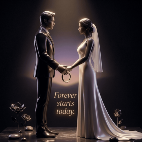 Minimalist Couple | Forever Starts Today T-shirt cover image.