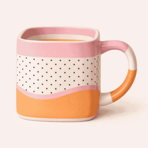 “Polka Sips: A Cheerful Coffee & Tea Mug Mockup Duo” cover image.