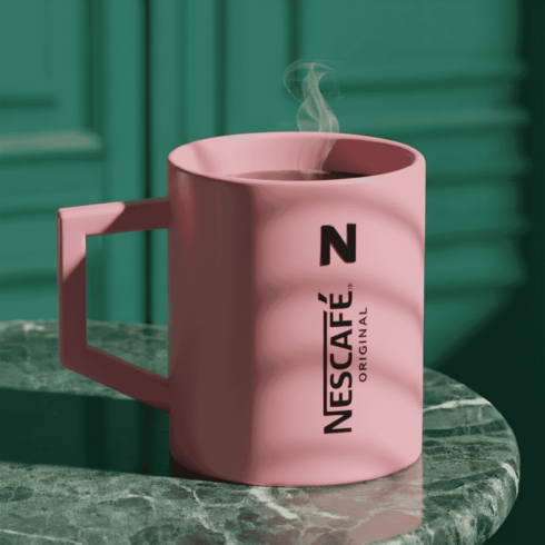 “Nescafé Original: Playful pink & Yellow Coffee & Tea Mug Duo” cover image.