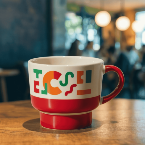 “Warm Tones & Bold Branding: Nescafé Mug Pair Mockup” cover image.