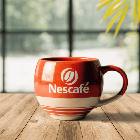 Nescafé Style Mug Mockup Pair | Orange Black Coffee Cup design cover image.