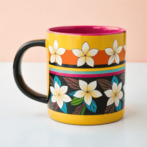 Vibrant Jasmine Bloom Designer Mug Pair cover image.