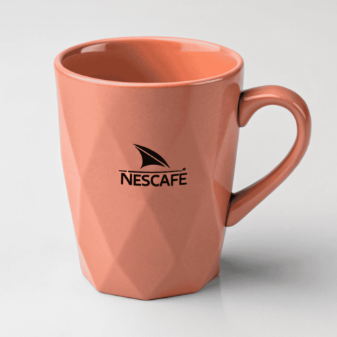 Modern Coral & Grey Nescafé Branded Mug Mockup Duo cover image.