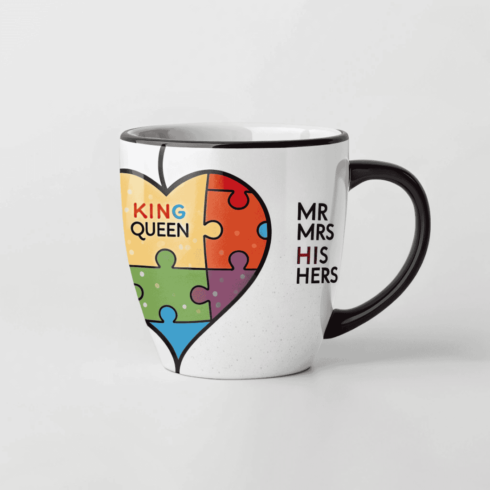 “Romantic Gift Mug Pair – Mr & Mrs Matching Puzzle Design” cover image.