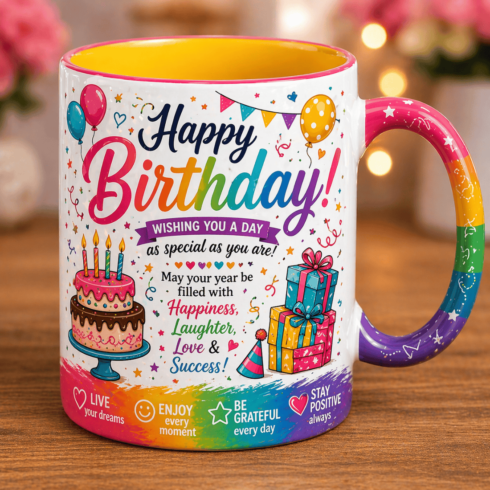 “Bright Bash Birthday Mug Duo – Colorful Celebration Edition” cover image.