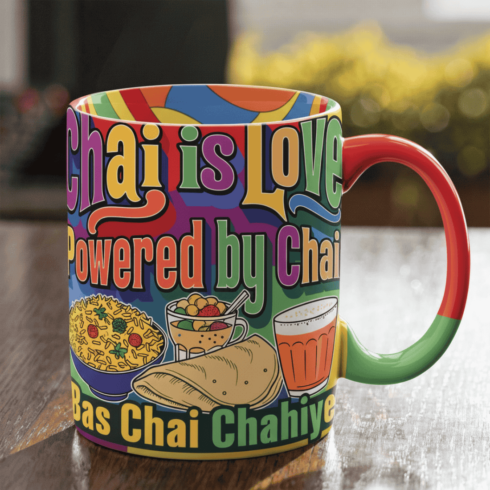 “Chai Culture Mug Mockup Pair –Bright & Playful Multicolour Designs” cover image.