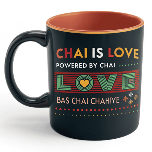 “Chai Mug Mockup | Truck Art Style | Multicolor Typography | Desi Quote Mug Design” cover image.