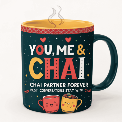 “Chai Couple Mug Mockup | You Me & Chai | Romantic Multicolor Mug Pair Design” cover image.