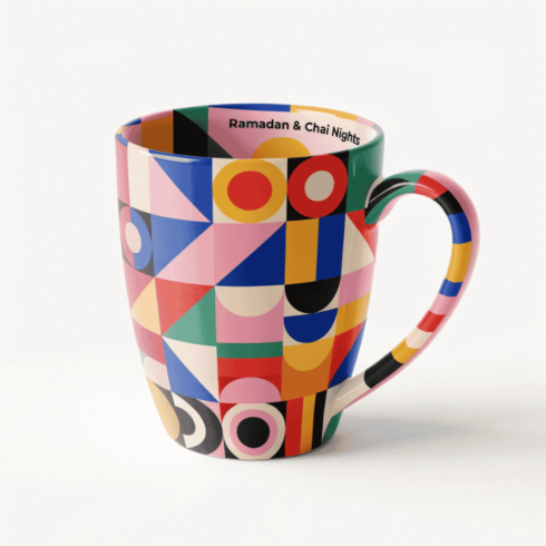 Ramadan & Chai Nights Mug Mockup Pair – Multicolor Cozy Vibes Design” cover image.